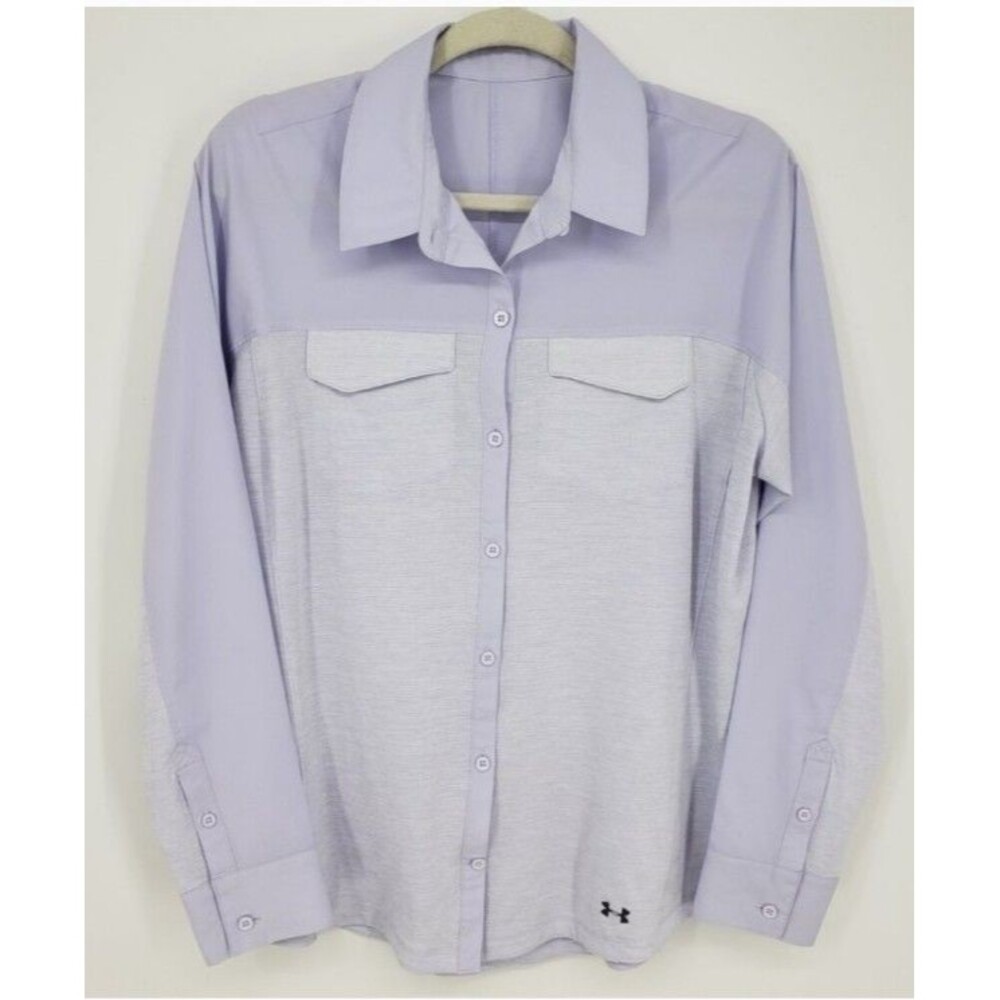 Under Armour Tide Chaser long sleeve Fishing Outdoor Shirt Purple Plus Size 2XL